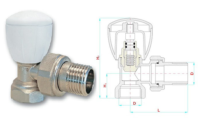 Yeni Tip Köşe Radyatör Vanası