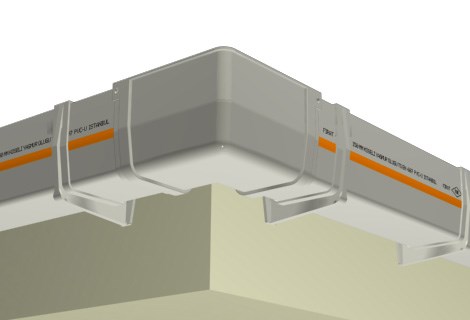 Cornered Rain Gutter and Fittings